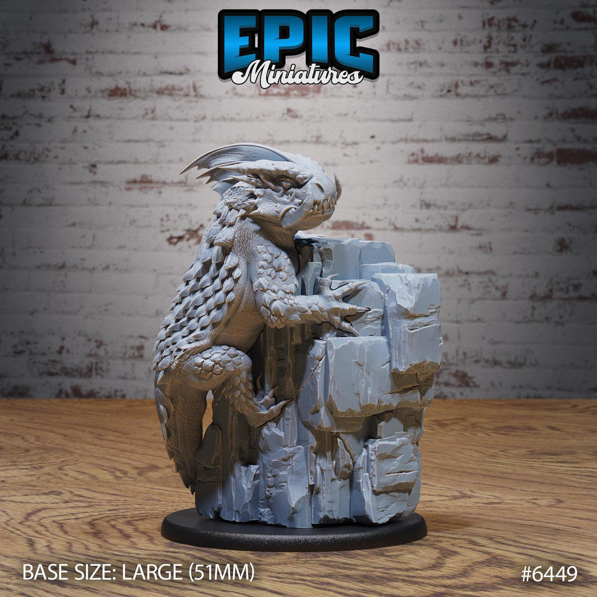 Figurine JDR Giant Lizard pour jeu de rôle - Imprimée en résine - Échelle 32mm - Epic Miniature