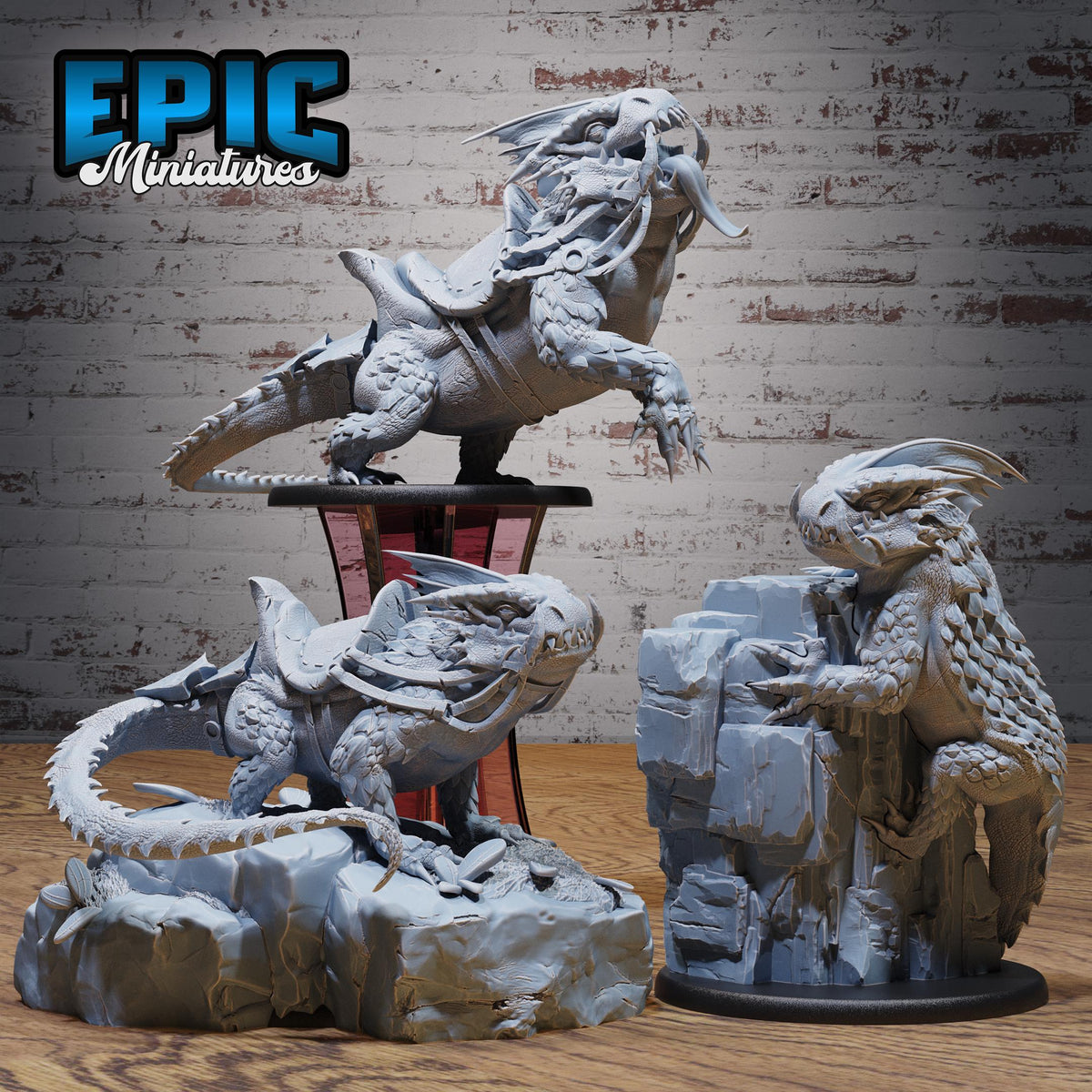 Figurine JDR Giant Lizard pour jeu de rôle - Imprimée en résine - Échelle 32mm - Epic Miniature