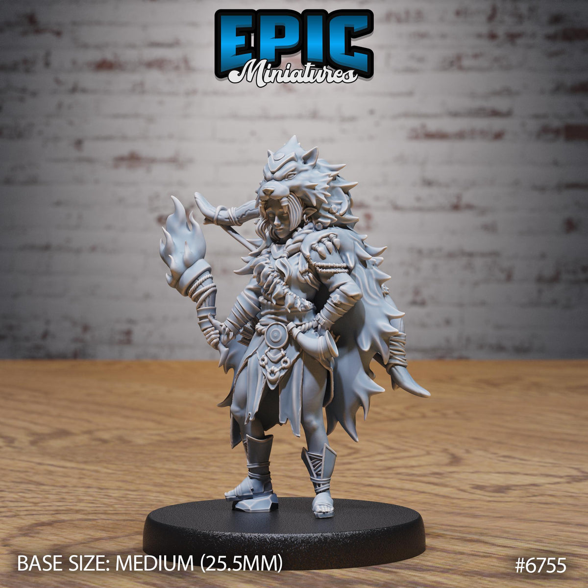 #6752 - Amazoness RPG figurine for role-playing games - Resin printed - 32mm scale - Epic Miniature