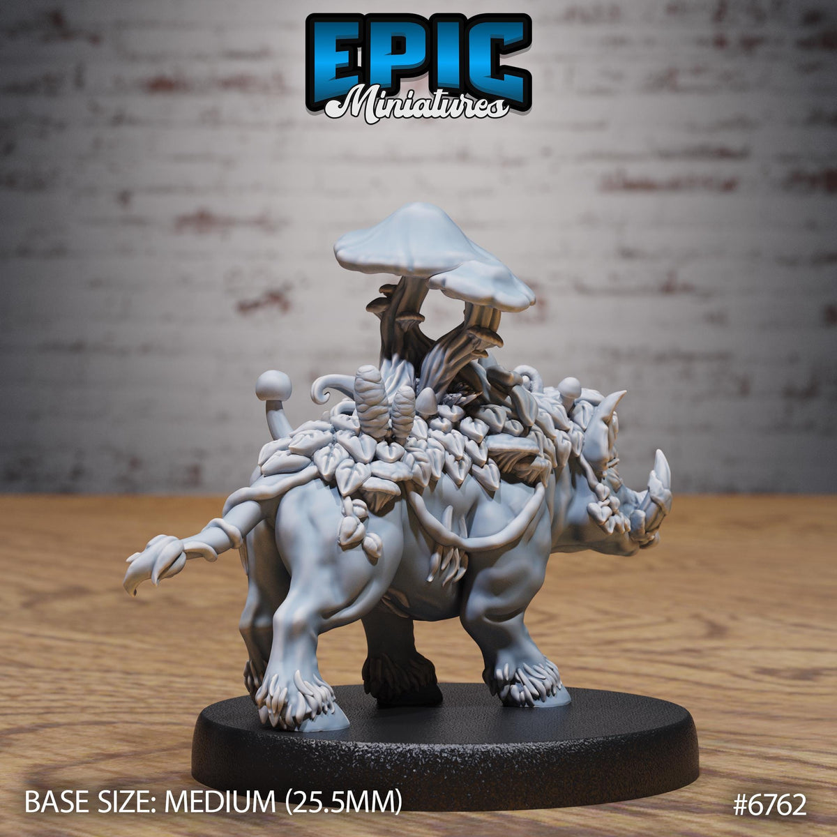 #6762 - Figurine JDR Mushroom Boar pour jeu de rôle - Imprimée en résine - Échelle 32mm - Epic Miniature