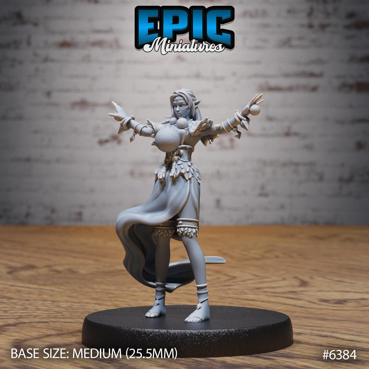 Figurine JDR Elf Druid Adventurer pour jeu de rôle - Imprimée en résine - Échelle 32mm - Epic Miniature