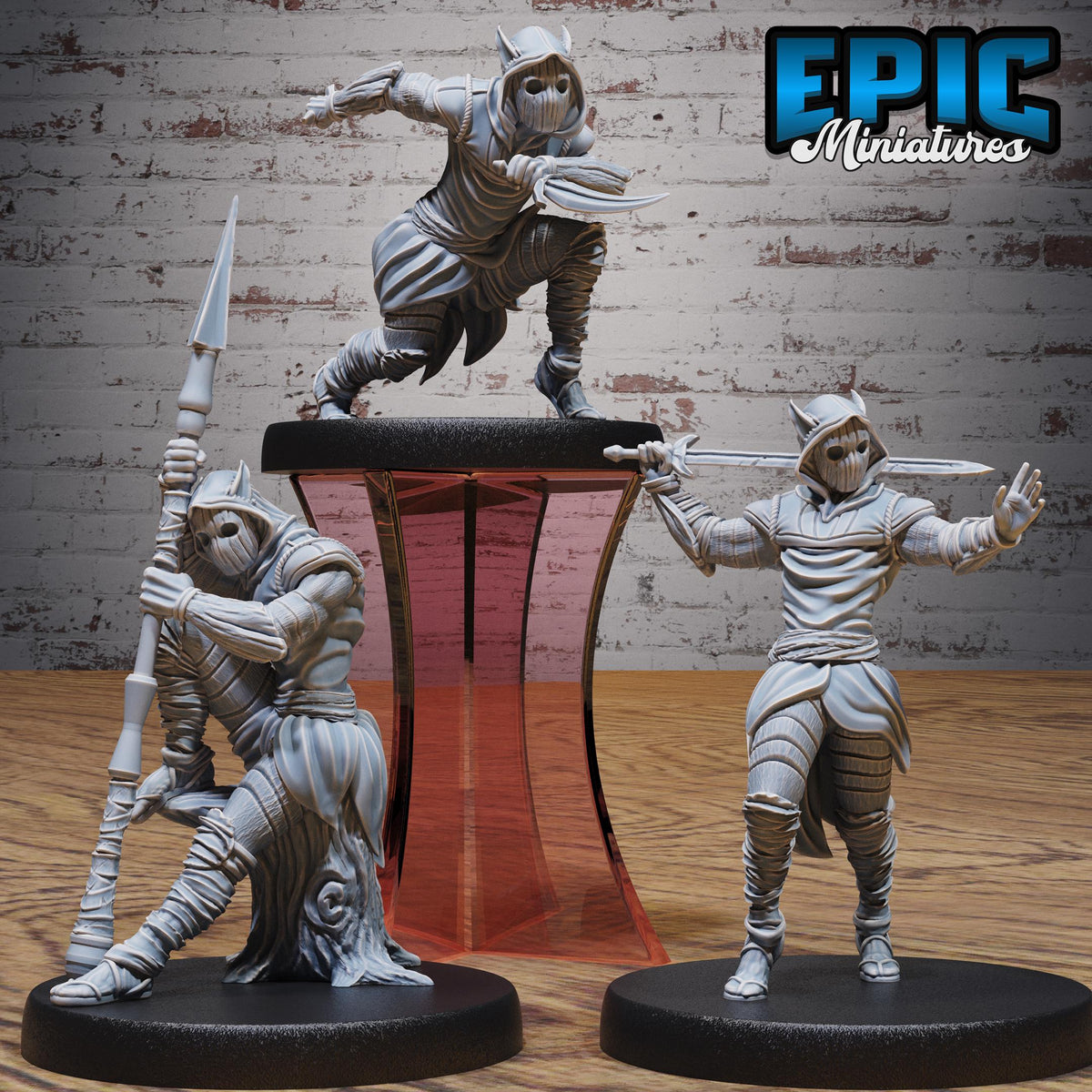 Figurine JDR Woodmask Assasin pour jeu de rôle - Imprimée en résine - Échelle 32mm - Epic Miniature