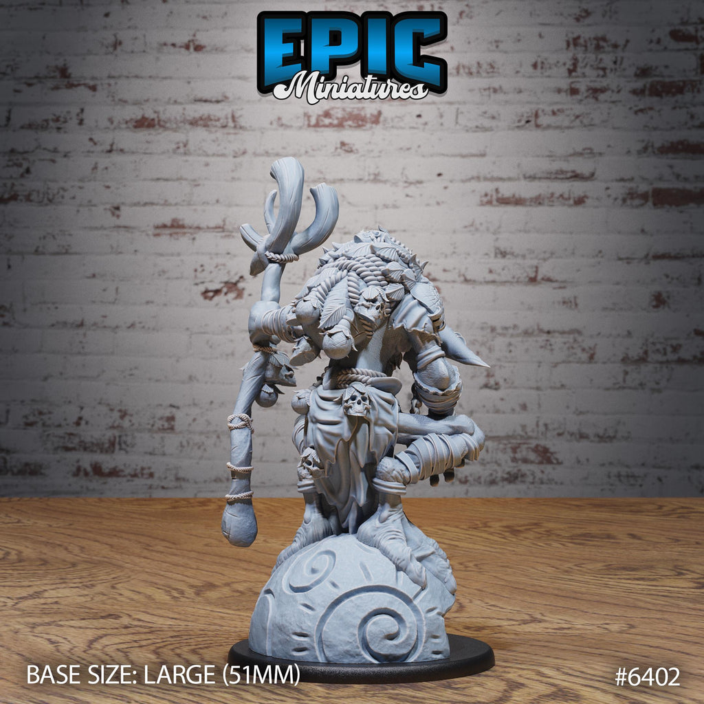 Figurine JDR Troll Shaman pour jeu de rôle - Imprimée en résine - Échelle 32mm - Epic Miniature