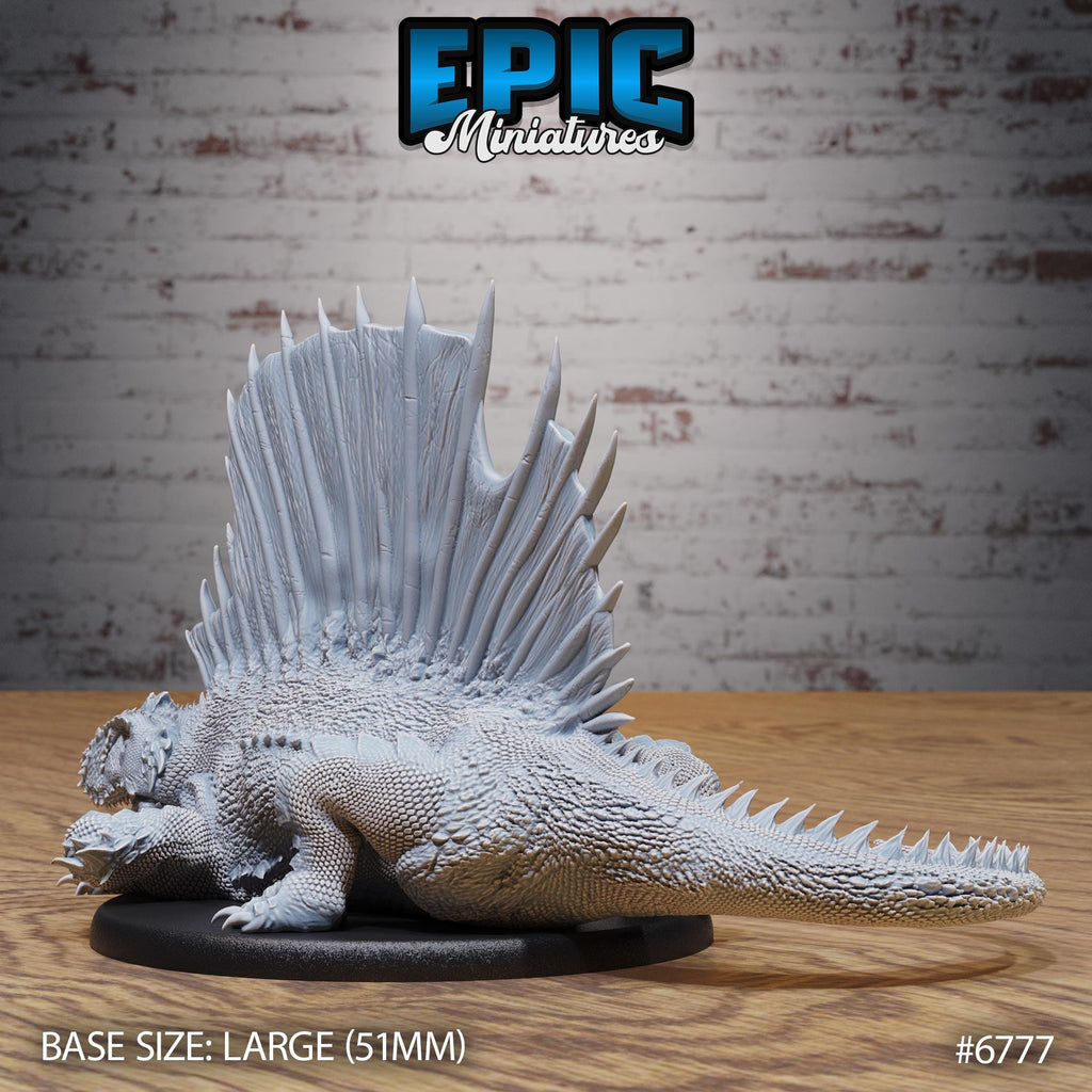 Figurine JDR Dimetrodon pour jeu de rôle - Imprimée en résine - Échelle 32mm - Epic Miniature
