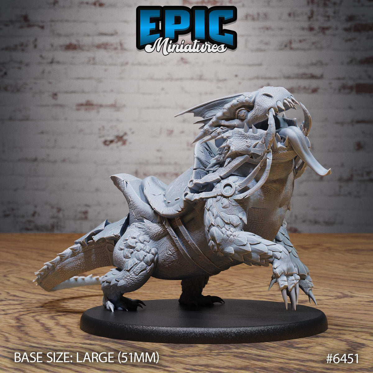 Figurine JDR Giant Lizard pour jeu de rôle - Imprimée en résine - Échelle 32mm - Epic Miniature