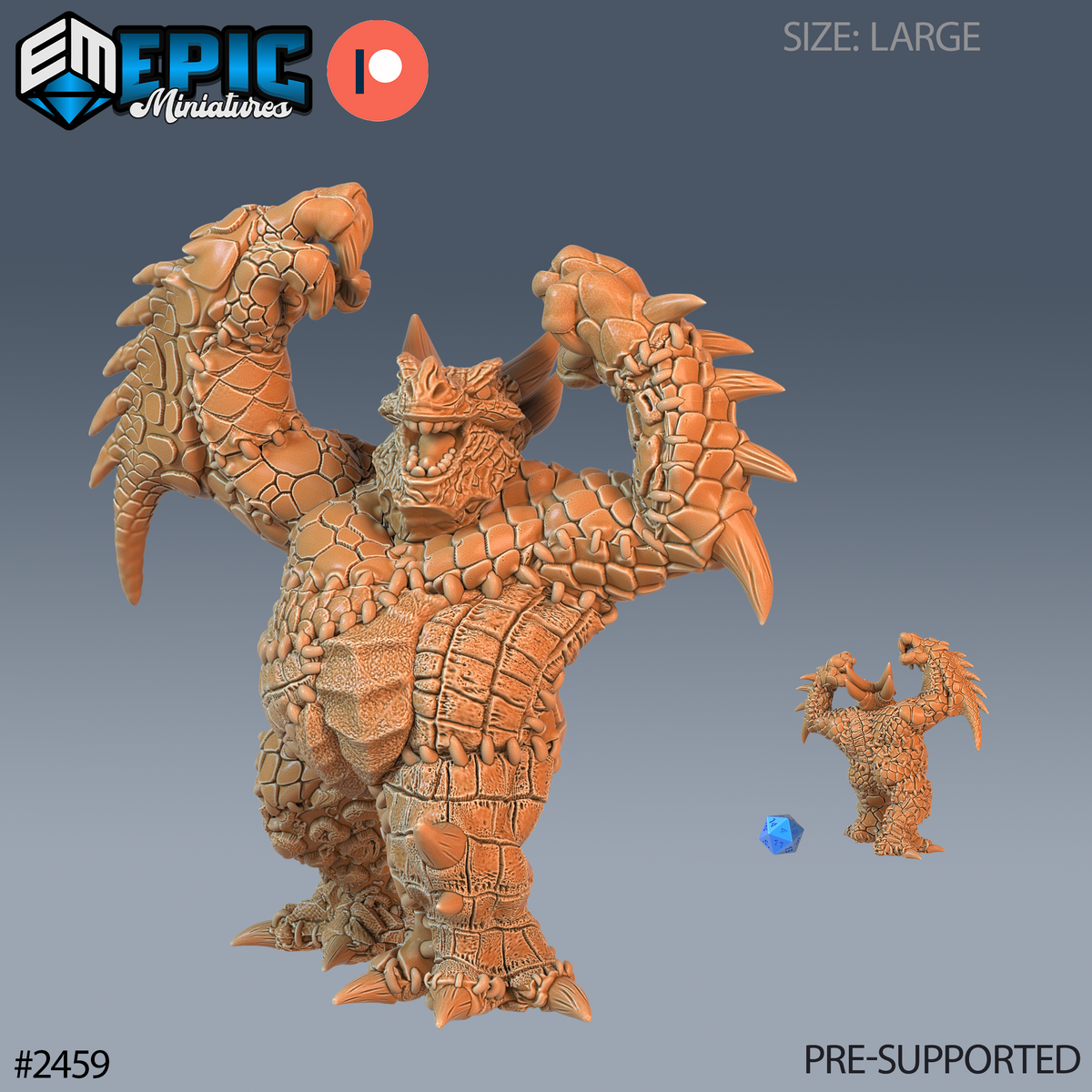 #2459 - Figurine JDR Skin Stitch Dragon Angry pour jeu de rôle - Imprimée en résine - Échelle 32mm - Haunting Catacombs - Epic Miniature