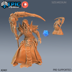 #2461 - Figurine JDR Necromancer Adventurer Scyth pour jeu de rôle - Imprimée en résine - Échelle 32mm - Epic Miniature
