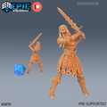#2470 - Figurine JDR Zombie Knight Female Attacking pour jeu de rôle - Imprimée en résine - Échelle 32mm - Epic Miniature