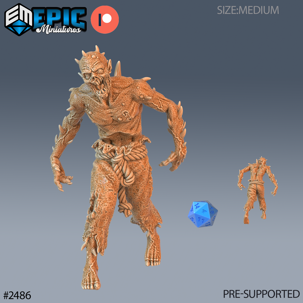 #2486 - Figurine JDR Thorn Zombie Angry pour jeu de rôle - Imprimée en résine - Échelle 32mm - Epic Miniature