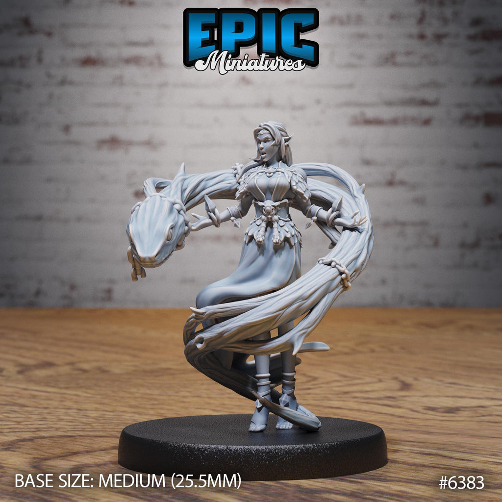 Figurine JDR Elf Druid Adventurer pour jeu de rôle - Imprimée en résine - Échelle 32mm - Epic Miniature
