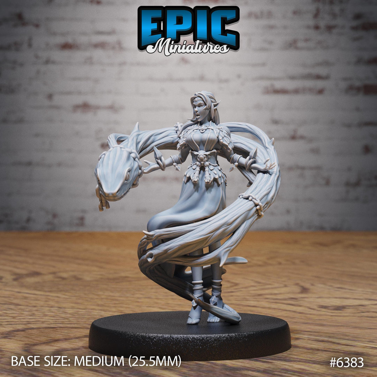 Figurine JDR Elf Druid Adventurer pour jeu de rôle - Imprimée en résine - Échelle 32mm - Epic Miniature