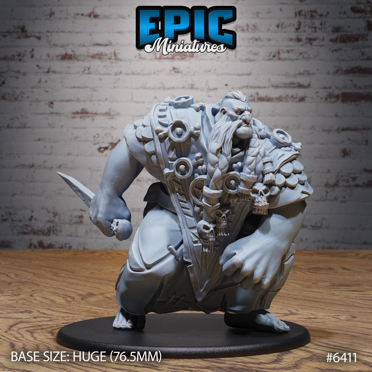 Figurine JDR Giant Shaman pour jeu de rôle - Imprimée en résine - Échelle 32mm - Epic Miniature