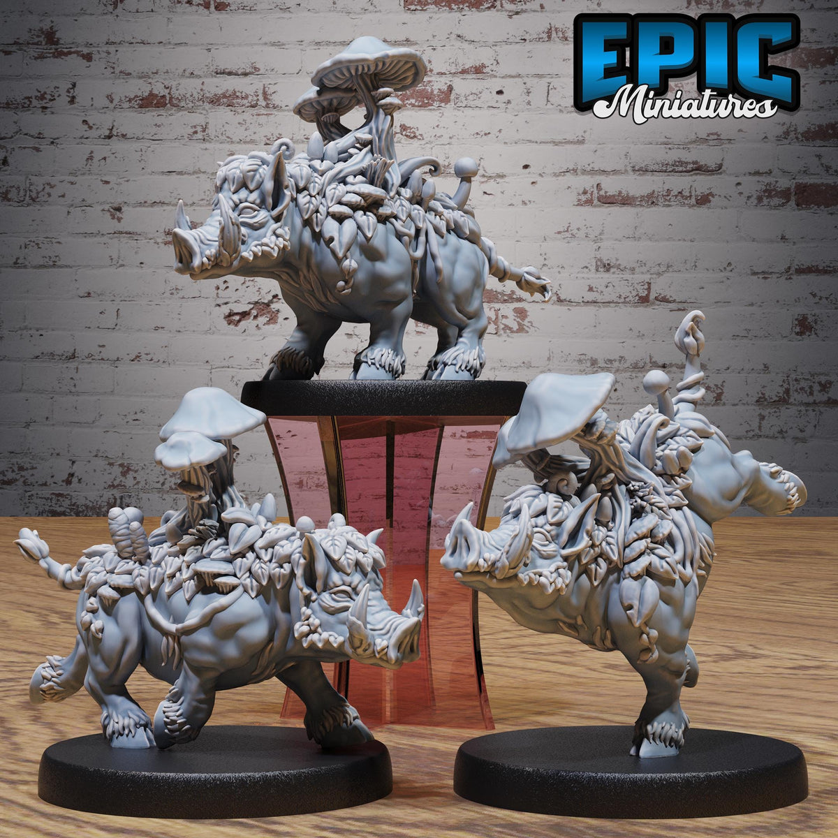 #6762 - Mushroom Boar TTRPG miniature for role-playing games - Resin printed - 32mm scale - Epic Miniature