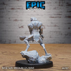 #6785a - Figurine JDR Frog Folk Hunter pour jeu de rôle - Imprimée en résine - Échelle 32mm - Epic Miniature