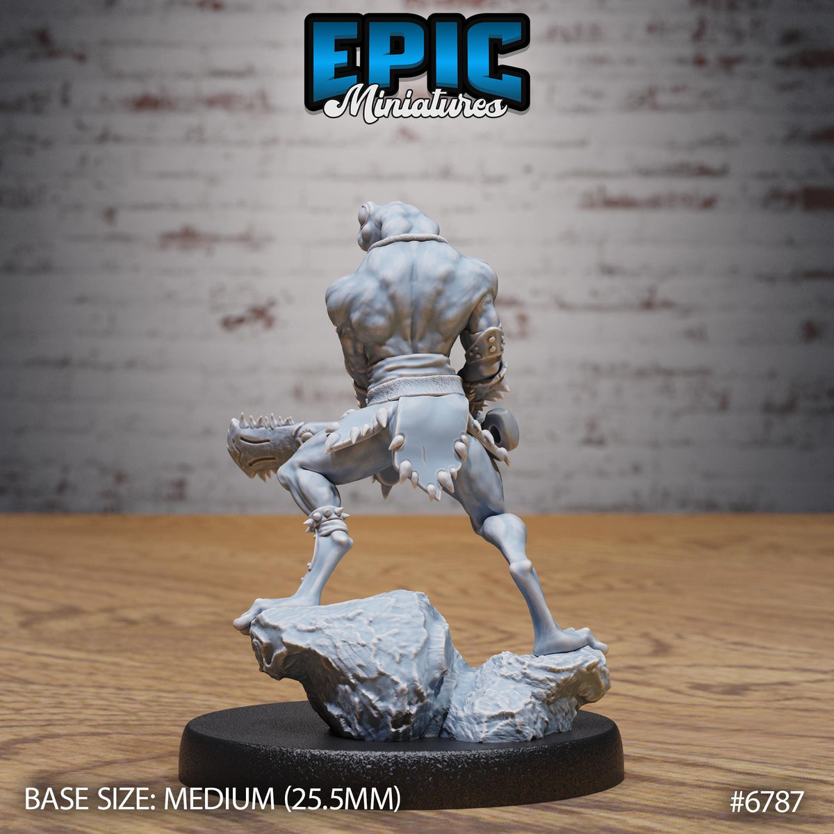#6785a - Figurine JDR Frog Folk Hunter pour jeu de rôle - Imprimée en résine - Échelle 32mm - Epic Miniature