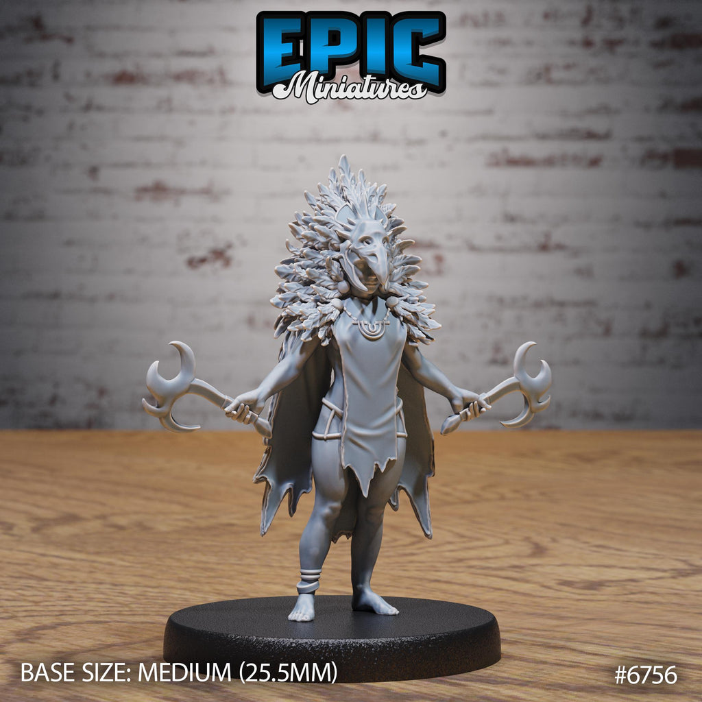 #6756 - Figurine Amazoness Raven Cleric en résine pour JDR