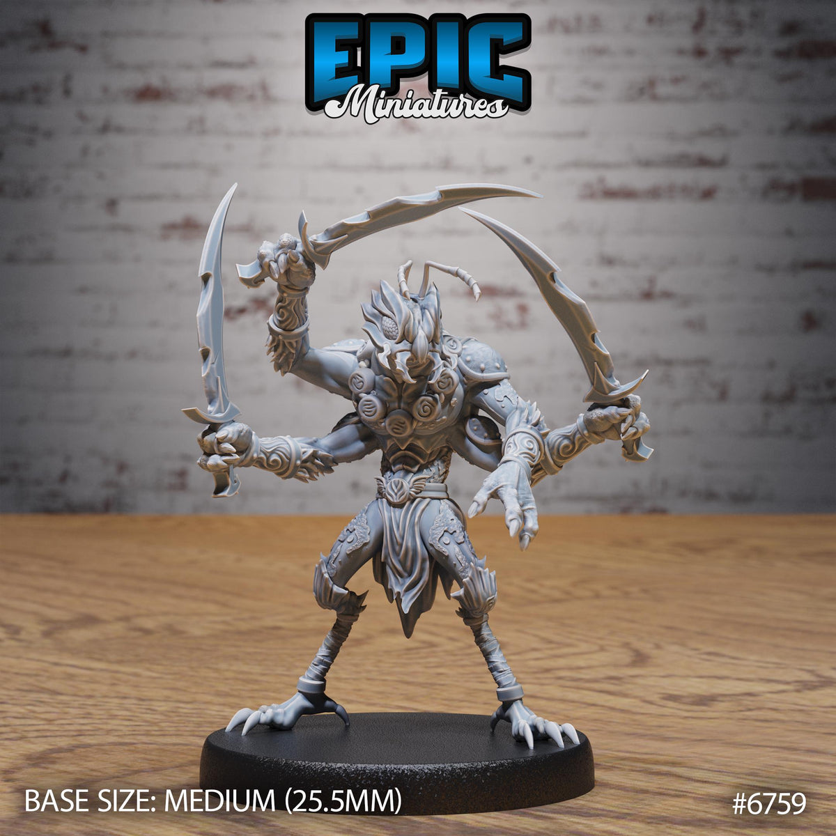 #6759 - Figurine JDR Insectoid Monk pour jeu de rôle - Imprimée en résine - Échelle 32mm - Epic Miniature