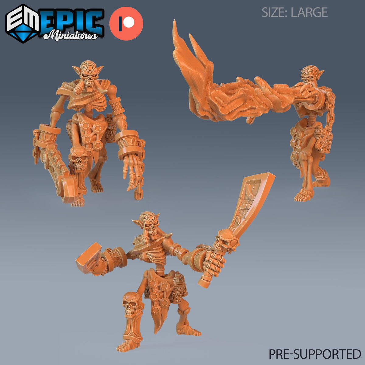 #2463 - Figurine JDR Troll Skeleton pour jeu de rôle - Imprimée en résine - Échelle 28mm et 32mm - Haunting Catacombs - Epic Miniature