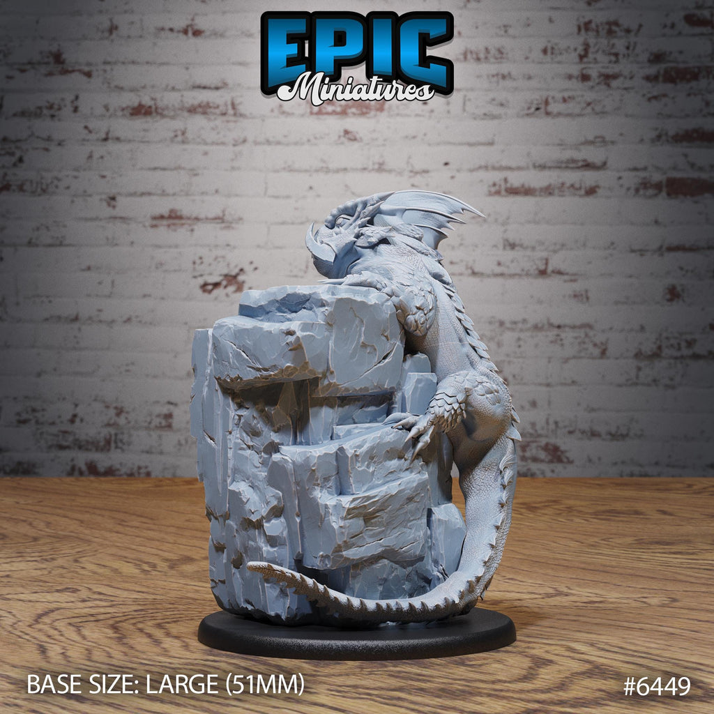 Figurine JDR Giant Lizard pour jeu de rôle - Imprimée en résine - Échelle 32mm - Epic Miniature