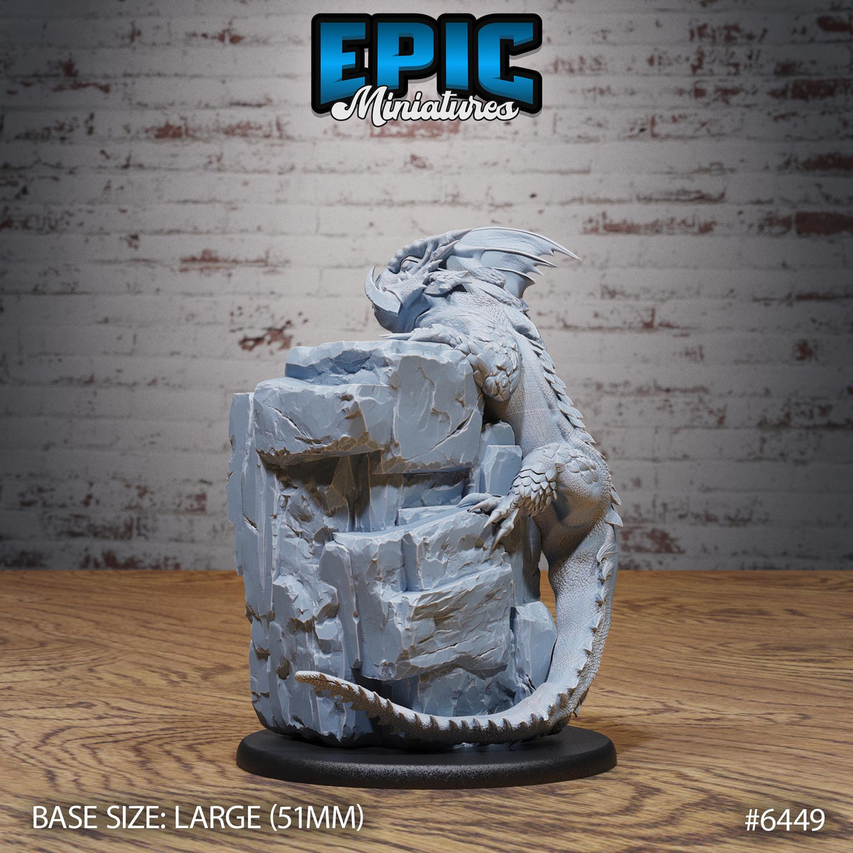Figurine JDR Giant Lizard pour jeu de rôle - Imprimée en résine - Échelle 32mm - Epic Miniature