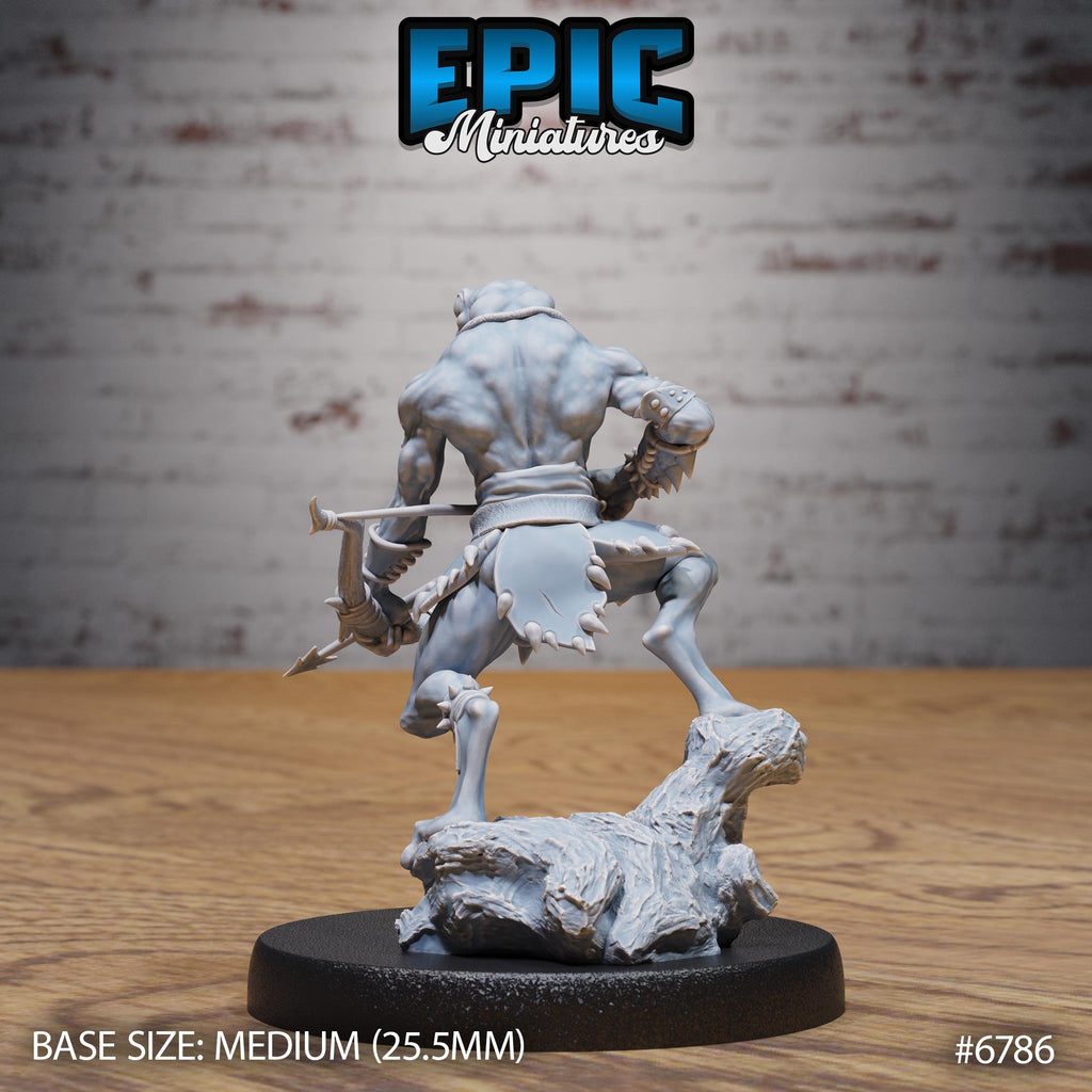 #6785a - Figurine JDR Frog Folk Hunter pour jeu de rôle - Imprimée en résine - Échelle 32mm - Epic Miniature