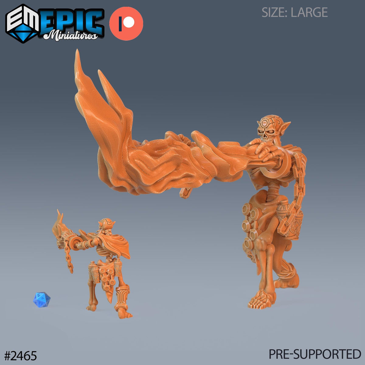 #2463 - Figurine JDR Troll Skeleton pour jeu de rôle - Imprimée en résine - Échelle 28mm et 32mm - Haunting Catacombs - Epic Miniature