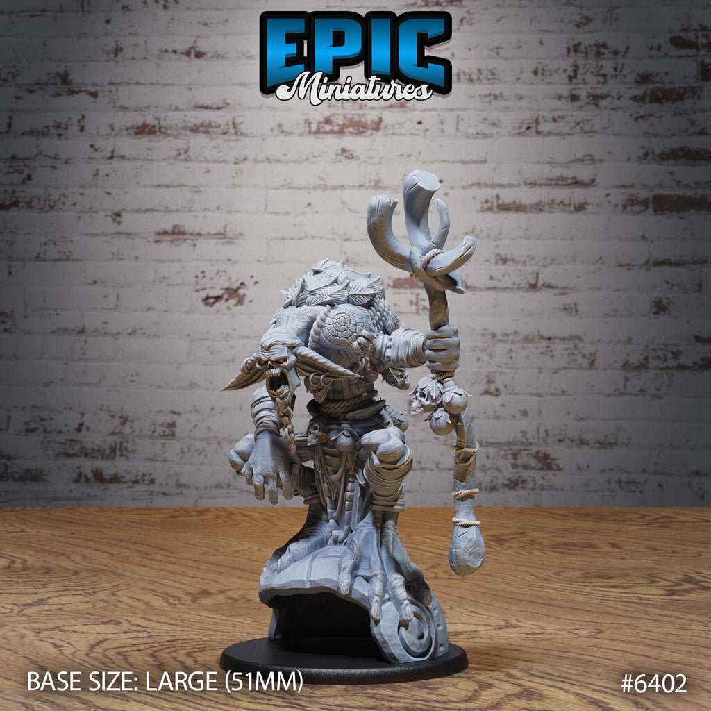 #6402 - Figurine JDR Troll Shaman Sitting pour jeu de rôle - Imprimée en résine - Échelle 32mm - Epic Miniature