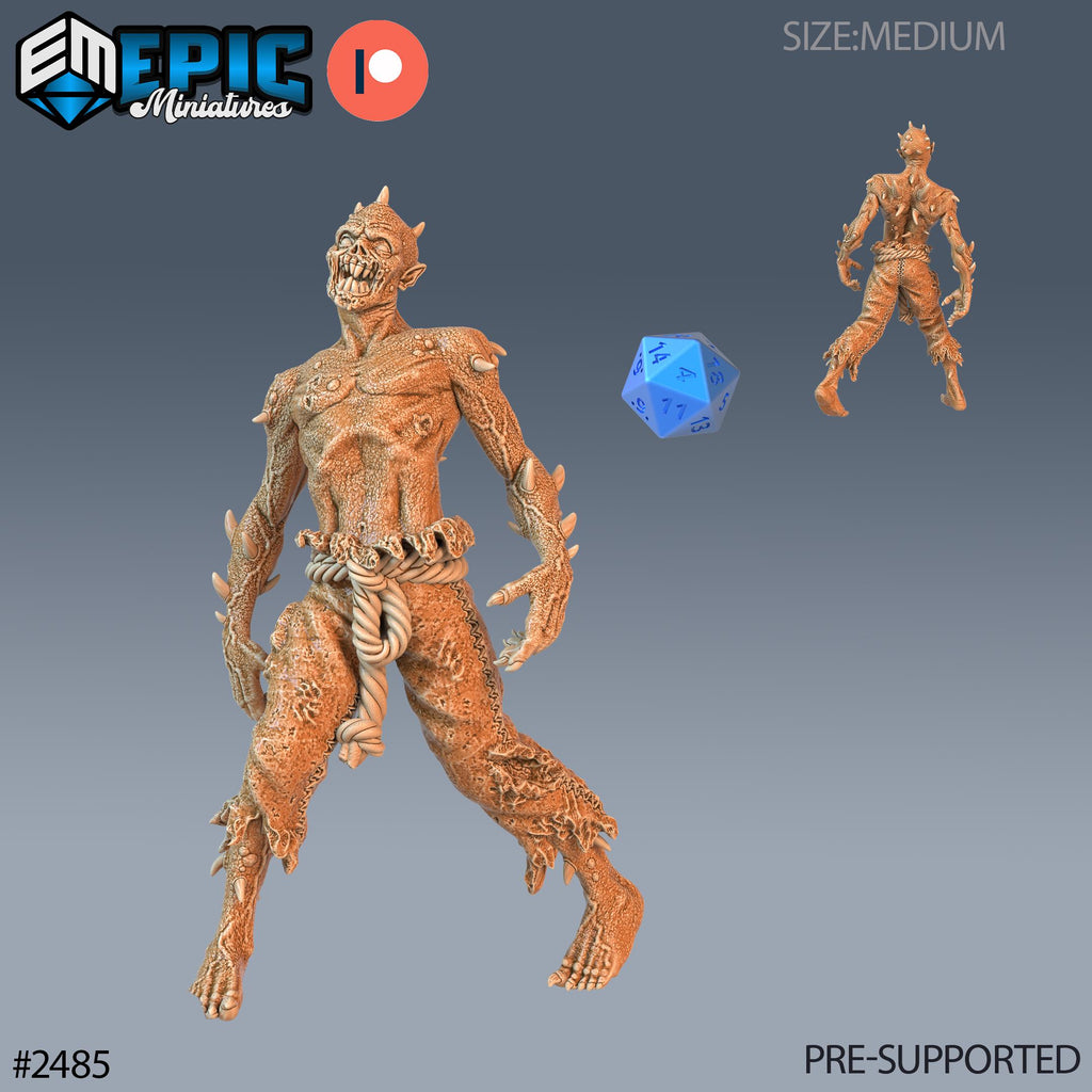 #2485 - Figurine JDR Thorn Zombie pour jeu de rôle - Imprimée en résine - Échelle 32mm - Epic Miniature