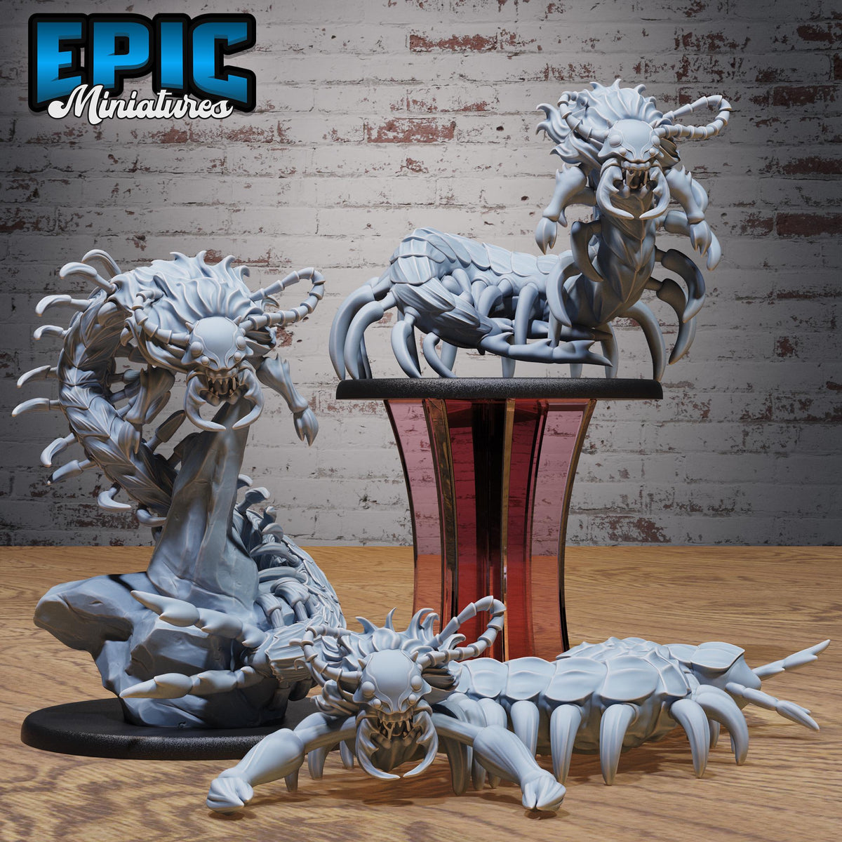 Figurine JDR Primal Centipede pour jeu de rôle - Imprimée en résine - Échelle 32mm - Epic Miniature