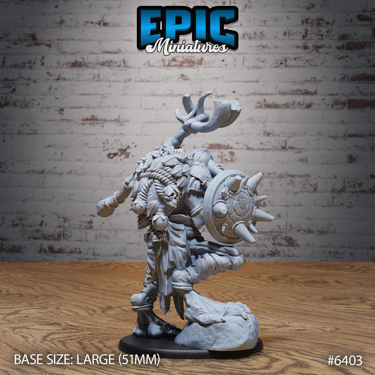 Figurine JDR Troll Shaman pour jeu de rôle - Imprimée en résine - Échelle 32mm - Epic Miniature