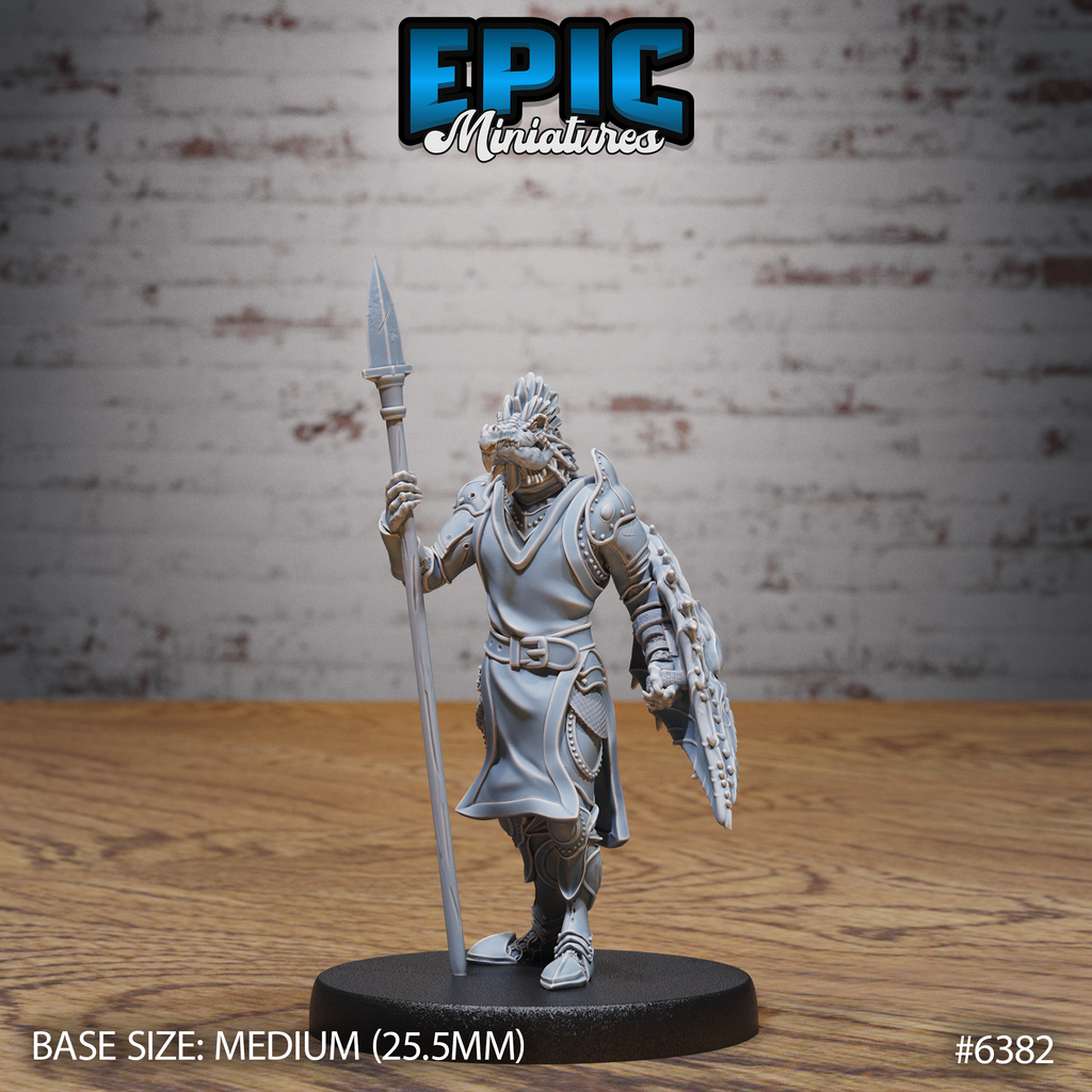 #6382 - Figurine JDR Green Dragonspawn Spear pour jeu de rôle - Imprimée en résine - Échelle 32mm - Epic Miniature