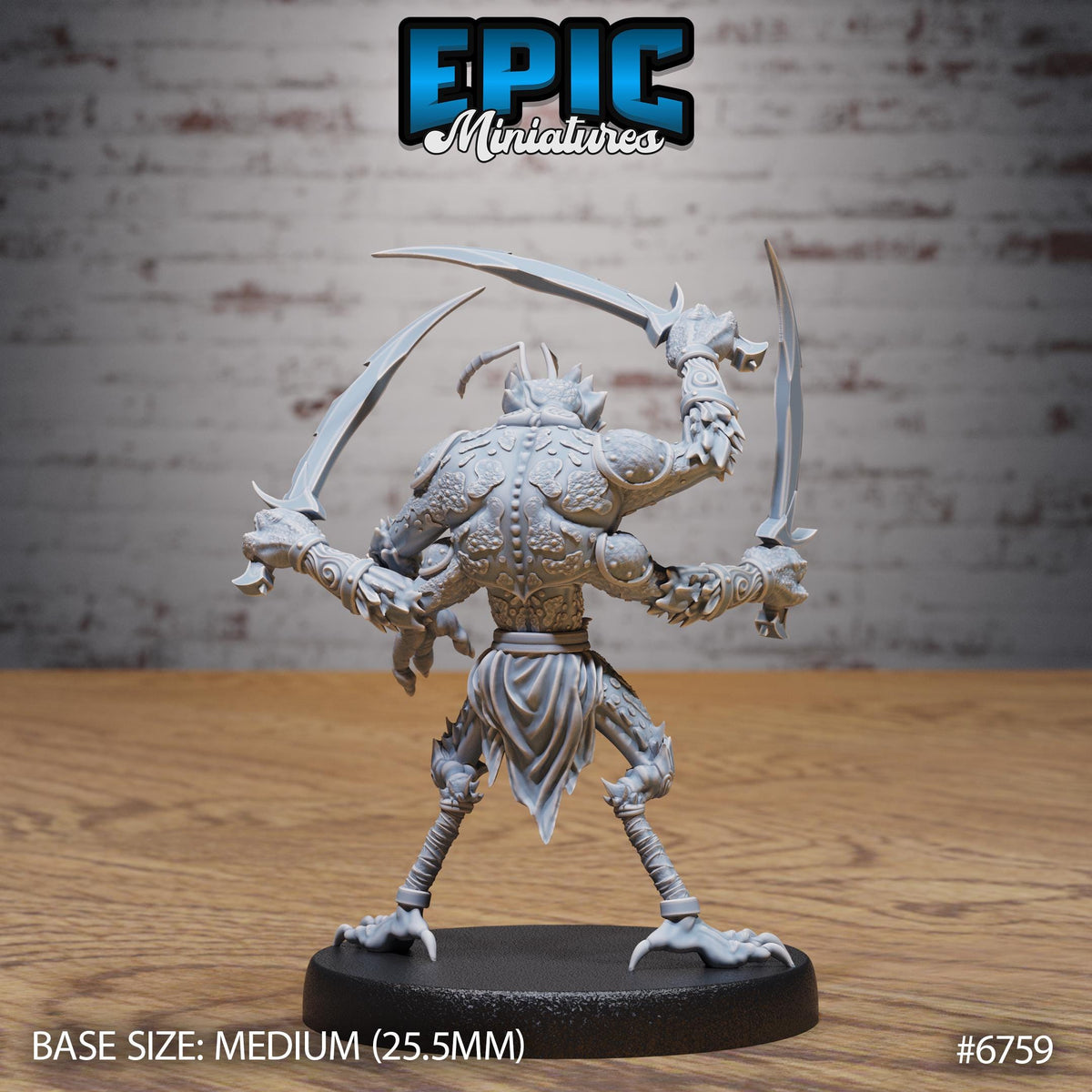 #6759 - Figurine JDR Insectoid Monk pour jeu de rôle - Imprimée en résine - Échelle 32mm - Epic Miniature