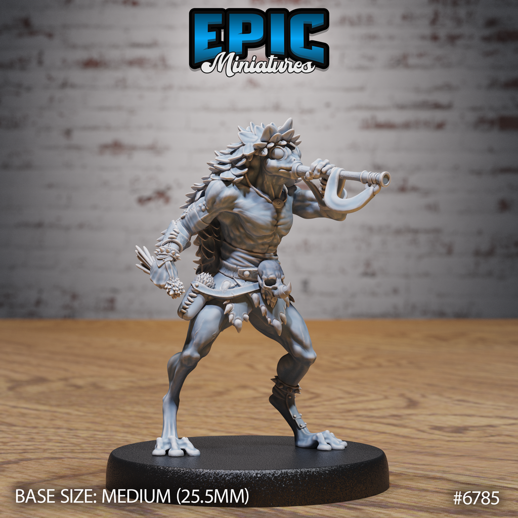 #6785b - Figurine JDR Caped folkloric frog hunter pour jeu de rôle - Imprimée en résine - Échelle 32mm - Epic Miniature