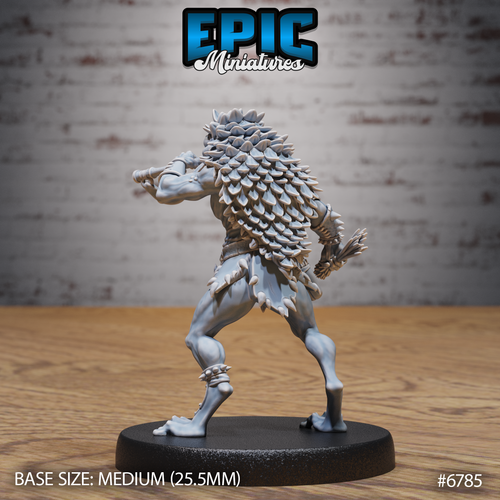 #6785b - Caped folkloric frog hunter RPG figurine for roleplaying games - Resin printed - 32mm scale - Epic Miniature