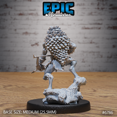 #6785b - Caped folkloric frog hunter RPG figurine for roleplaying games - Resin printed - 32mm scale - Epic Miniature