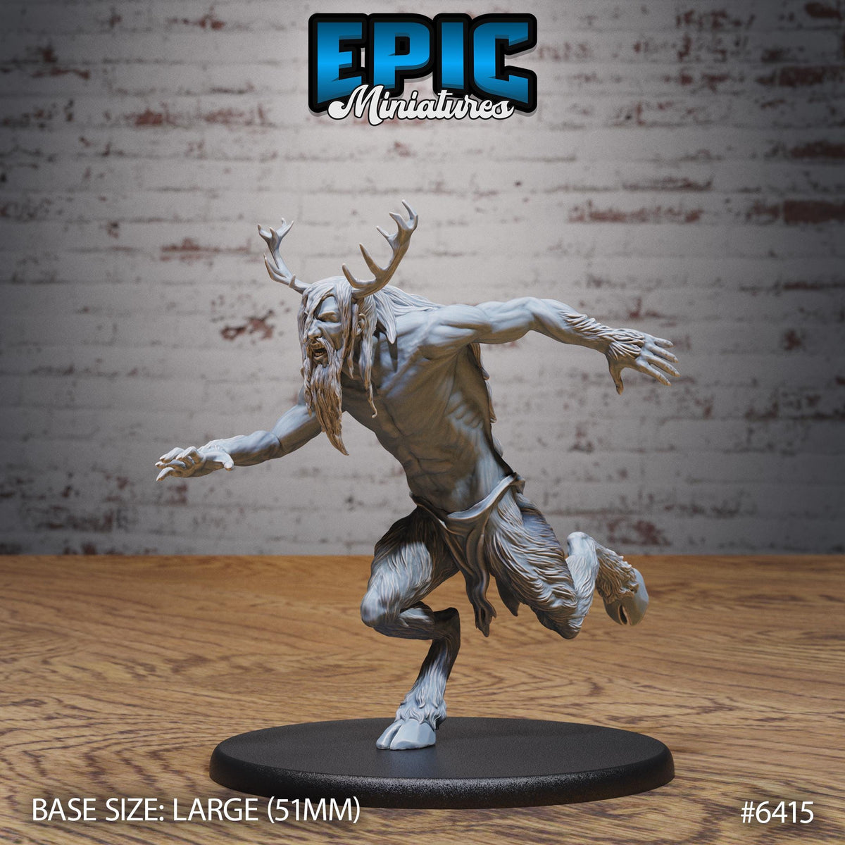 Figurine JDR Satyr Half-Giant pour jeu de rôle - Imprimée en résine - Échelle 32mm - Epic Miniature