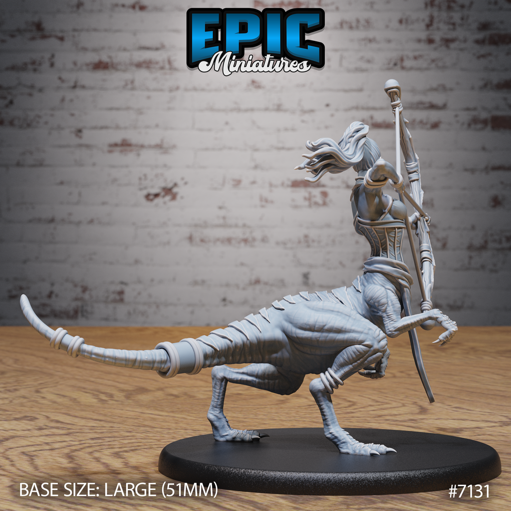 #7131 - Figurine Raptor Centaur Female Shooting en résine pour JDR