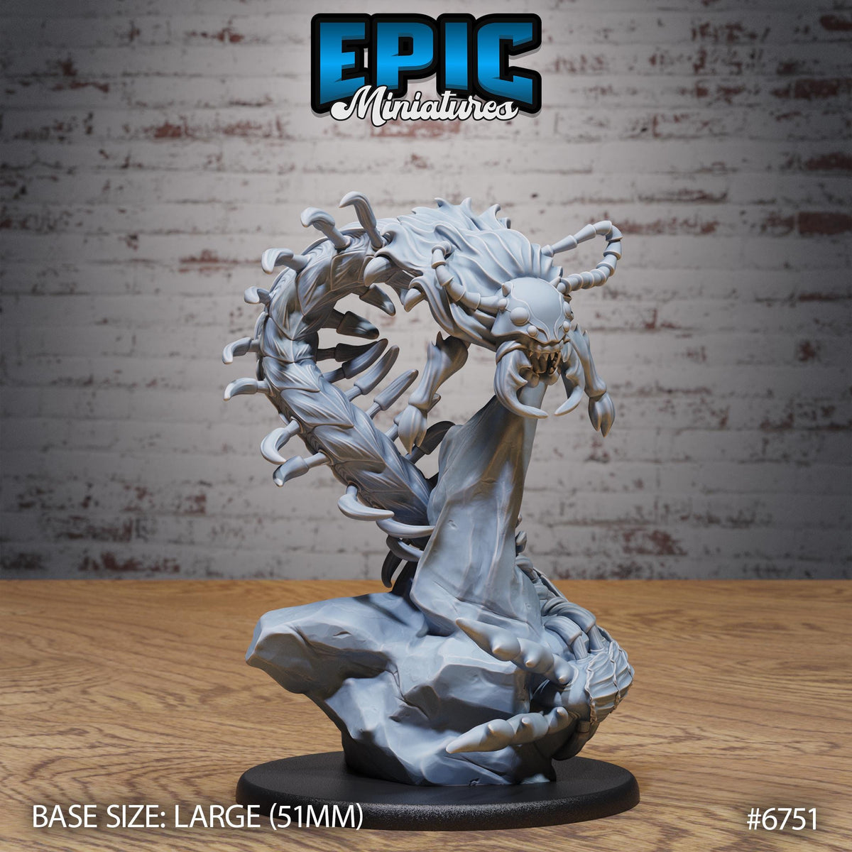 Figurine JDR Primal Centipede pour jeu de rôle - Imprimée en résine - Échelle 32mm - Epic Miniature