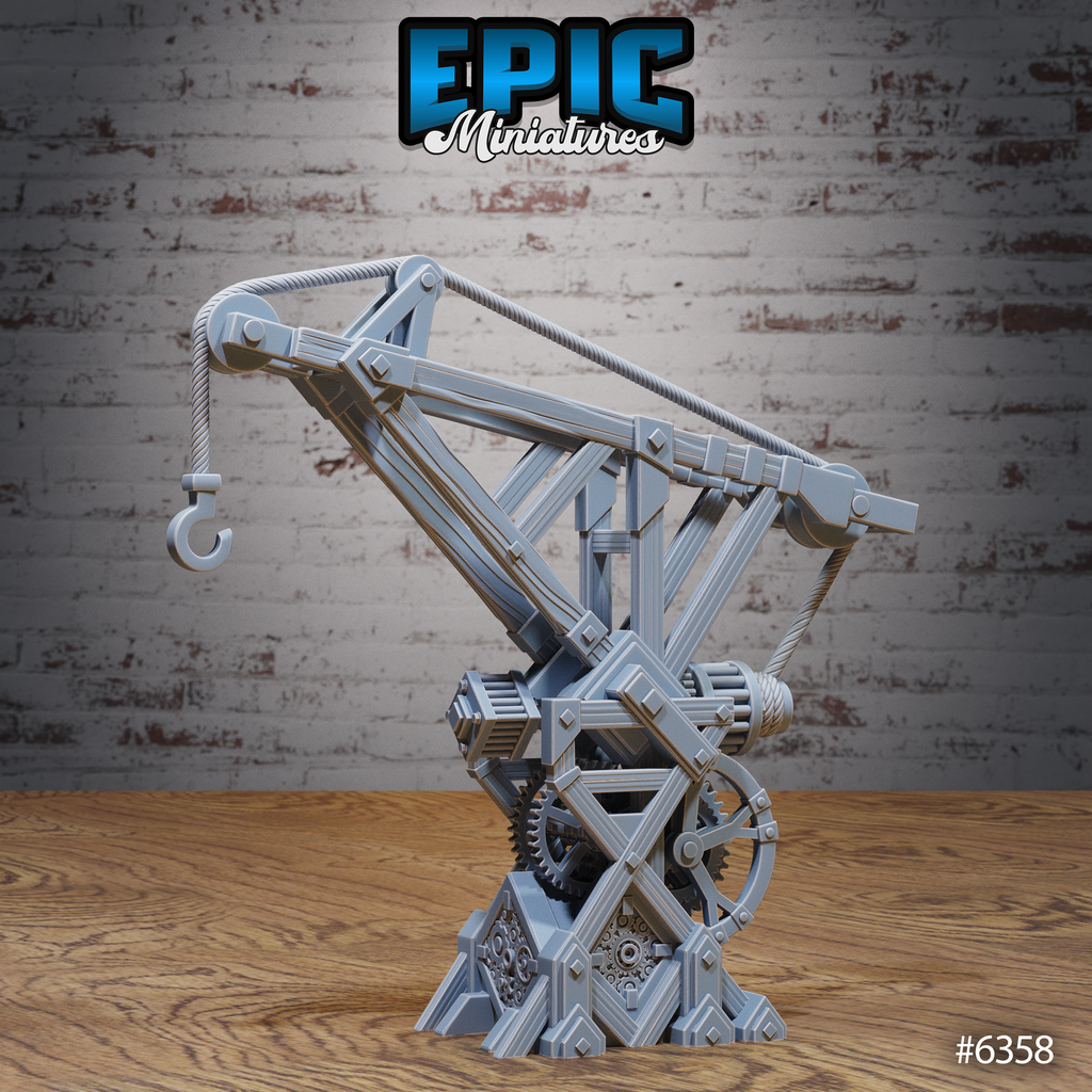 #6358a - Figurine Dwarven Factory & Crane en résine pour JDR