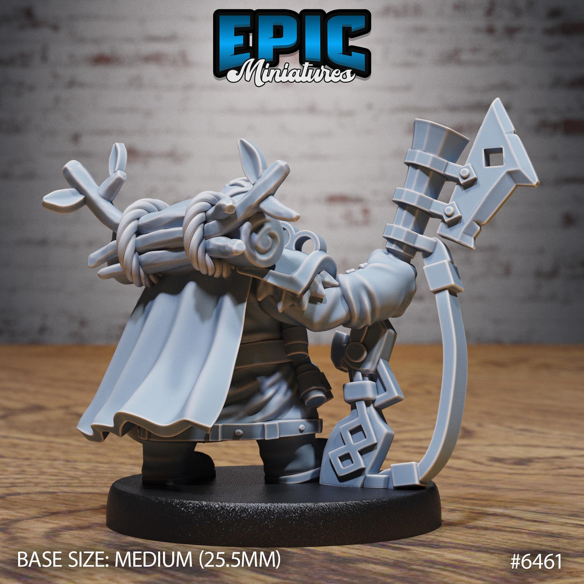 Dwarf Dragon Gunner RPG miniature for role-playing games - Resin printed - 28mm and 32mm scale - Epic Miniature