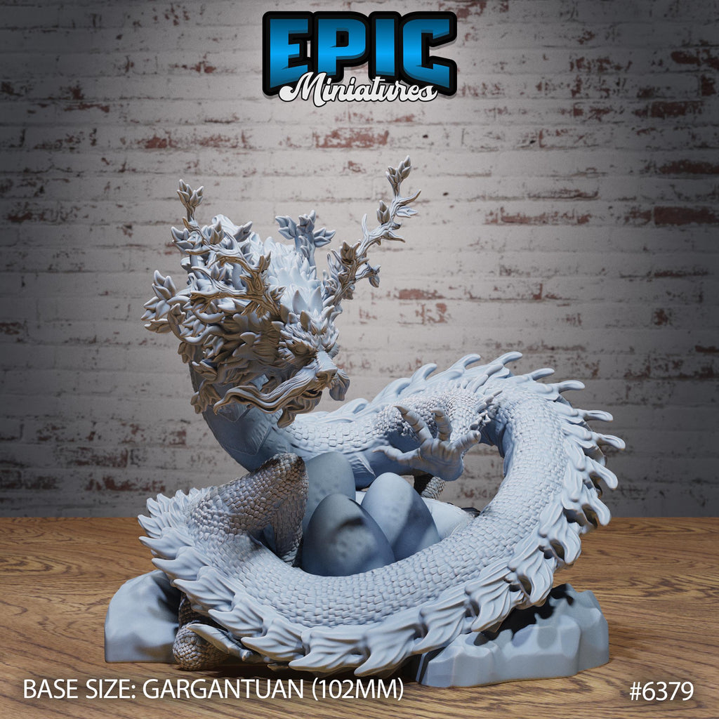 #6379 - Figurine Forest Lung Dragon Nest en résine pour JDR