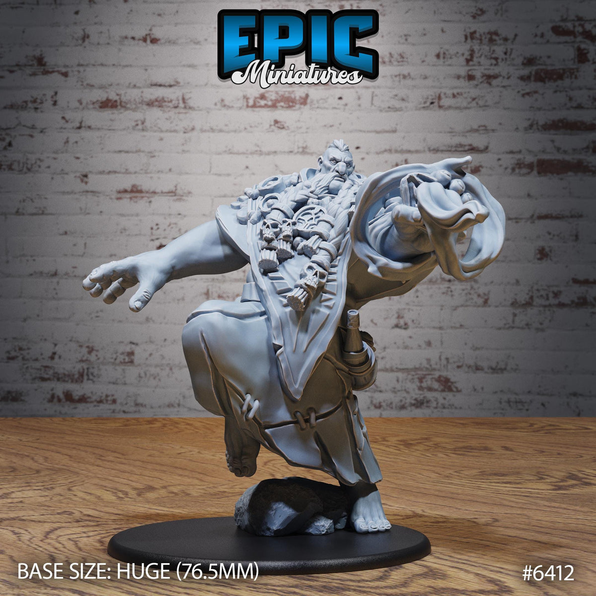 Figurine JDR Giant Shaman pour jeu de rôle - Imprimée en résine - Échelle 32mm - Epic Miniature