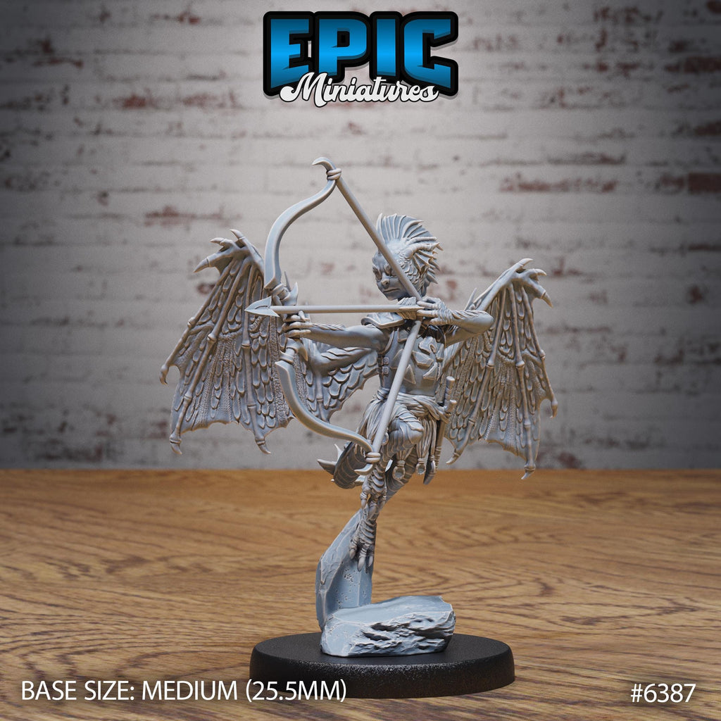 #6387 - Figurine JDR Draxie Dragon Pixie Bow pour jeu de rôle - Imprimée en résine - Échelle 32mm - Epic Miniature