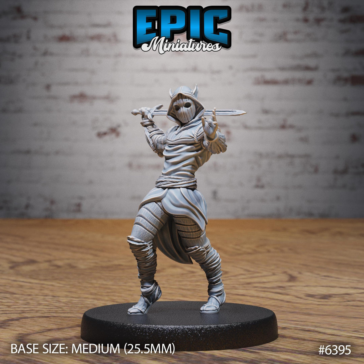 Figurine JDR Woodmask Assasin pour jeu de rôle - Imprimée en résine - Échelle 32mm - Epic Miniature