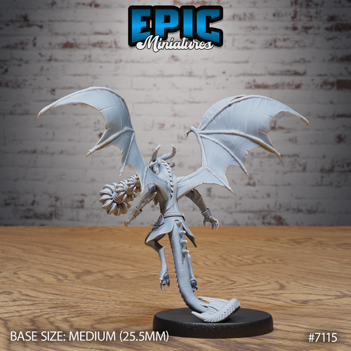 #7115 - Figurine Draconic Demon Emerald Firebreath en résine pour JDR
