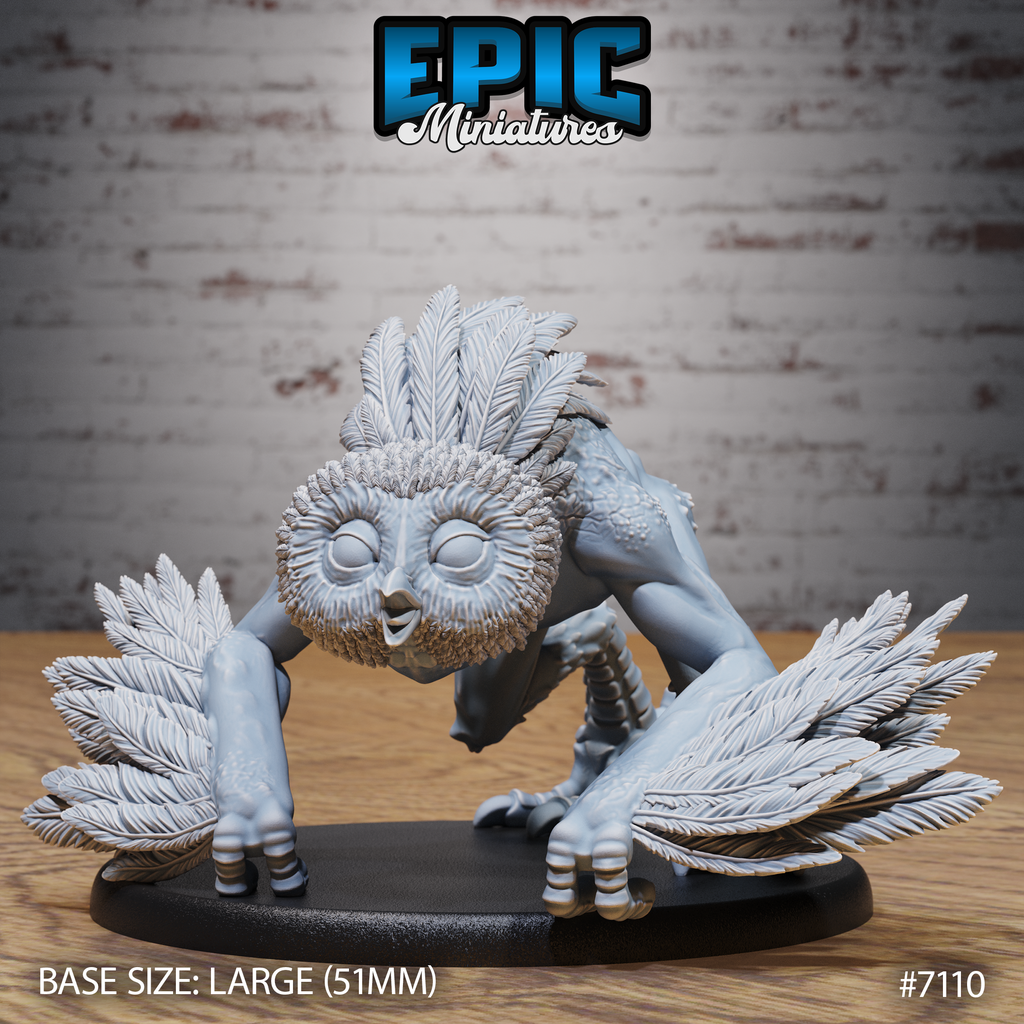 #7110 - Figurine Pincer Owl Beast Angry en résine pour JDR
