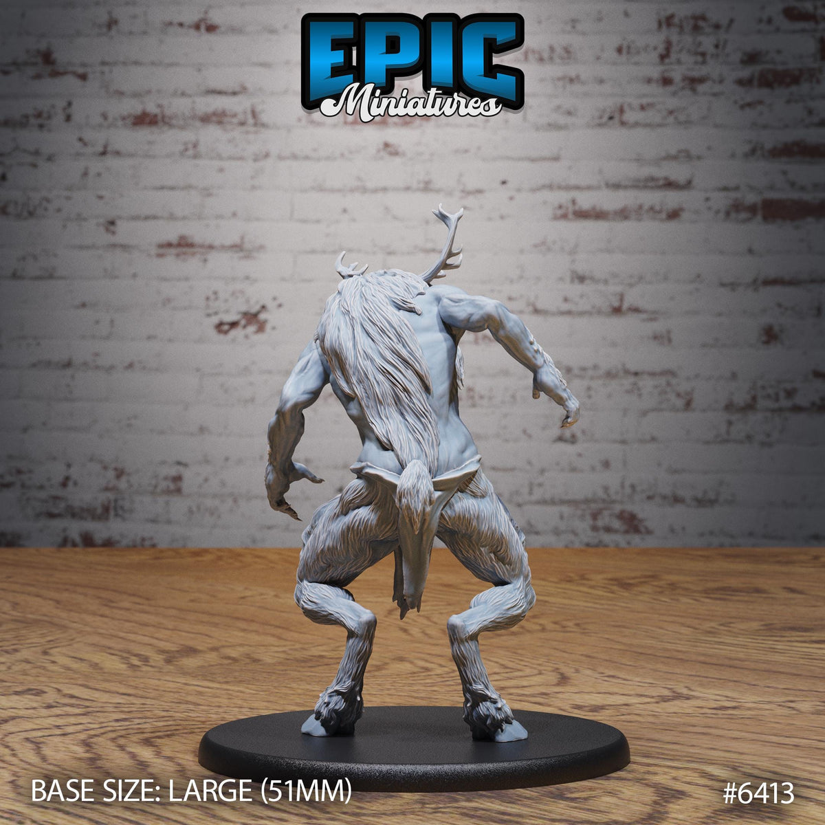Figurine JDR Satyr Half-Giant pour jeu de rôle - Imprimée en résine - Échelle 32mm - Epic Miniature