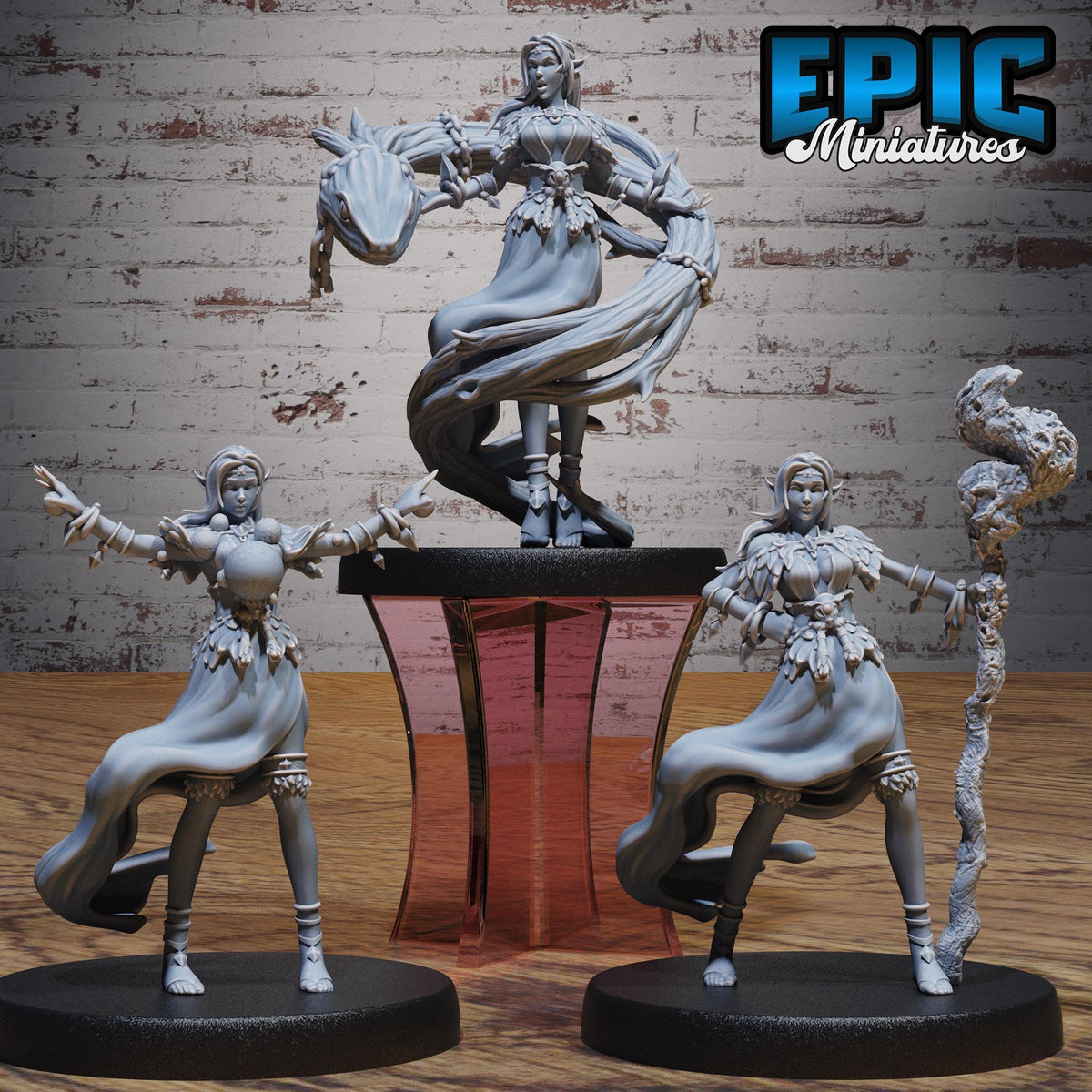 Figurine JDR Elf Druid Adventurer pour jeu de rôle - Imprimée en résine - Échelle 32mm - Epic Miniature