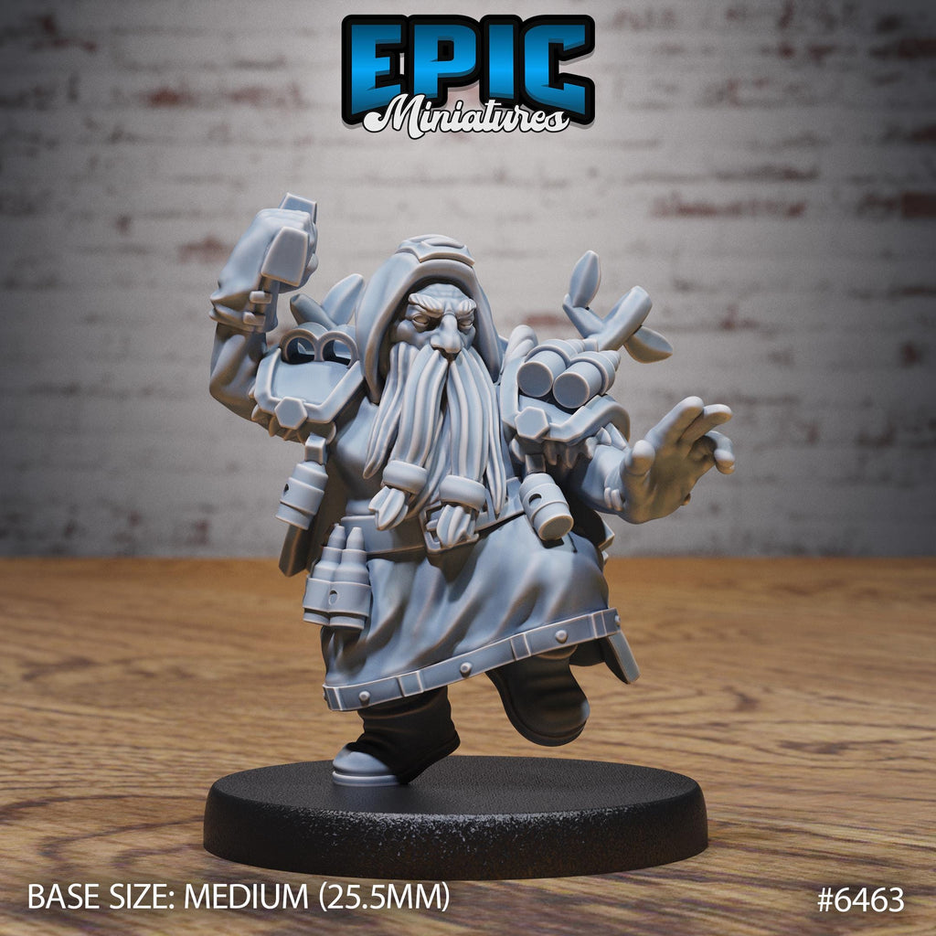 #6463 - Figurine Dwarf Dragon Gunner Throwing en résine pour JDR