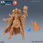 #2454 - Figurine JDR Skeleton Skull King pour jeu de rôle - Imprimée en résine - Échelle 32mm - Epic Miniature